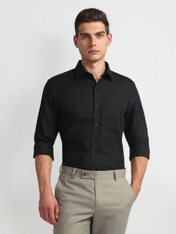 Arrow - Black Self Design Twill Shirt
