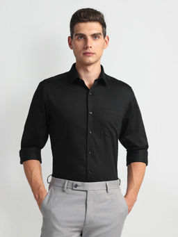 Arrow - Black Self Design Twill Shirt