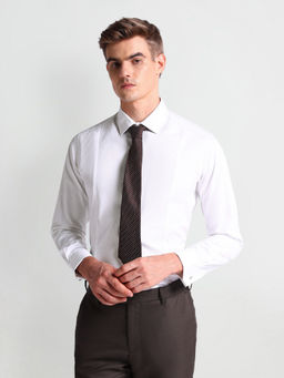 Arrow - White Manhattan Slim Fit Twill Shirt