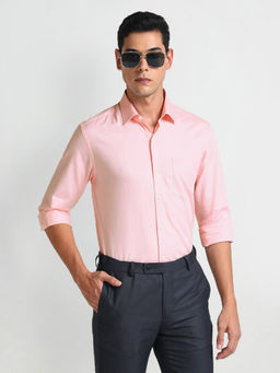 Arrow - Pink Solid Herringbone Shirt