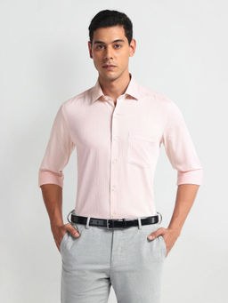 Arrow - Pink Vertical Stripe Manhattan Slim Fit Shirt