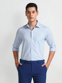 Arrow - Blue Tartan Checks Slim Shirt