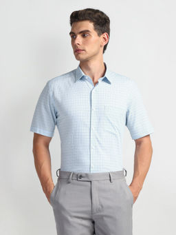 Arrow - Blue Outline Checks Cotton Shirt