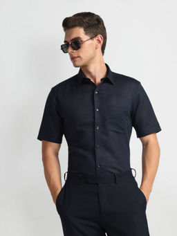 Arrow - Navy Blue Dobby Solid Shirt
