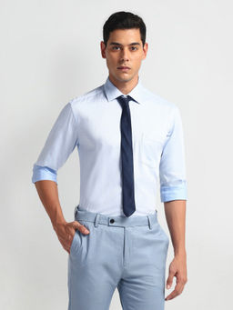 Arrow - Blue Manhattan Slim Fit Cotton Shirt