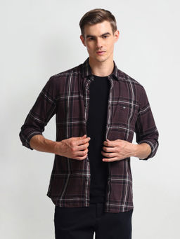 Arrow Sports - Brown Tartan Checks Twill Shirt