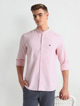 Arrow Sports - Pink Pure Cotton Herringbone Shirt