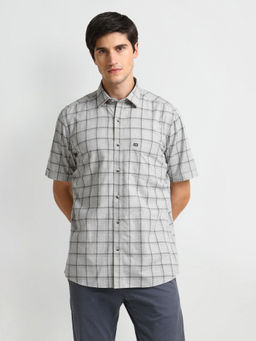 Arrow Sports - Grey Tartan Checks Cotton Shirt