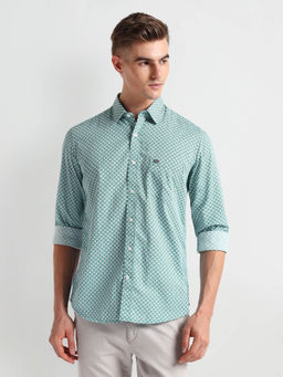 Arrow Sports - Blue Printed Cotton Shirt