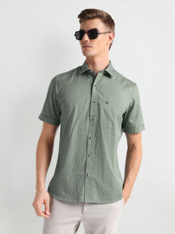 Arrow Sports - Green Pure Cotton Regular Fit Shirt