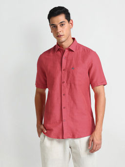 Arrow Sports - Pink Solid Linen Shirt