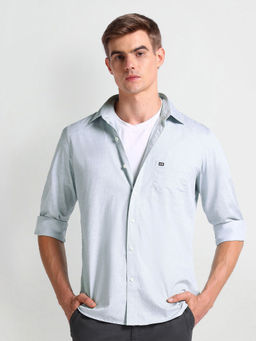 Arrow Sports - Light Blue Motif Print Twill Shirt