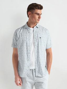 Arrow Sports - Blue Floral Cotton Shirt