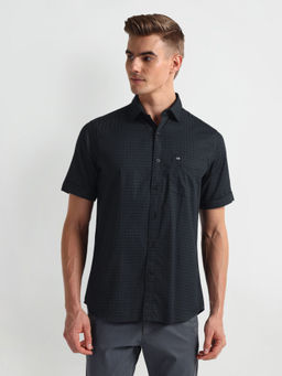 Arrow Sports - Navy Blue Motif Printed Cotton Shirt