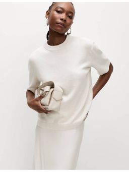 Marks & Spencer - Ivory Air-Yarn Crew Neck Knitted T-Shirt