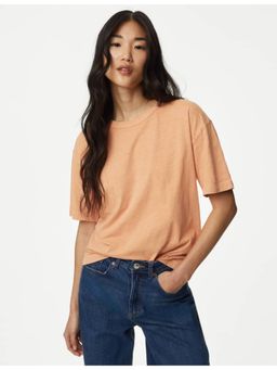 Marks & Spencer - Orange Pure Cotton Tea Dyed T-Shirt