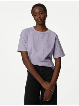 Marks & Spencer - Lavender Pure Cotton Tea Dyed T-Shirt