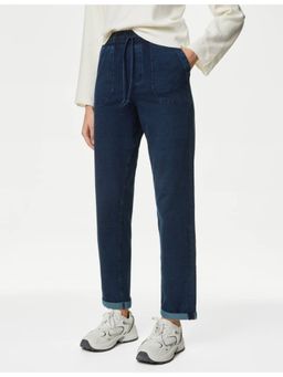 Marks & Spencer - Blue Denim Jersey Straight Leg Jeans