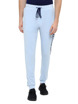 AM SWAN - Premium Cotton Solid Joggers In Blue