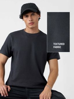 The Souled Store - Originals Textured Stone Blue Men T-shirt