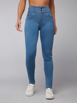 Miss Chase - Women Blue Skinny Fit High Rise Stretchable High Waist Denim Jeans