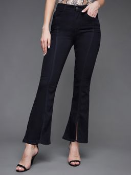 Miss Chase - Women's Black Bootcut High rise Regular-Length Stretchable Denim Jeans