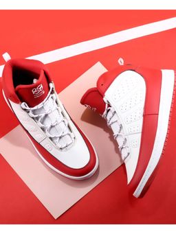 Bacca Bucci - Retro Flight High-Tops: Cardinal Edition in Crimson Crest White
