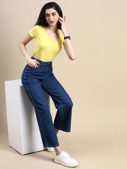De Moza - Blue Solid Jeans