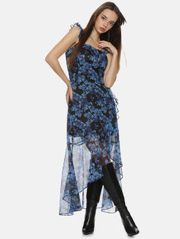 IS.U - Women Blue Floral Maxi Dress