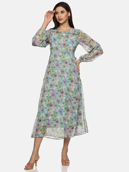 IS.U - Women Multi-Color Floral Midi Dress