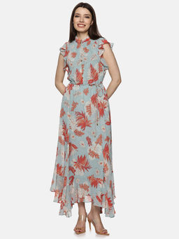 IS.U - Women Blue Floral Maxi Dress