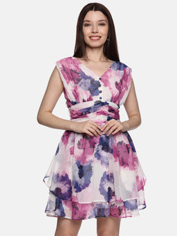 IS.U - Women Purple Floral Mini Dress