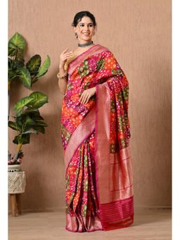 THE WEAVERS SHOP BY RAAVI - Rungkat Katan Handwoven Saree with Unstitched Blouse