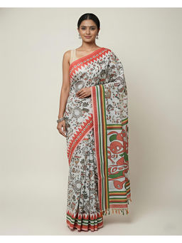 THE WEAVERS SHOP BY RAAVI - Banarasi Silk Saree with Unstitched Blouse