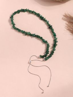 Ornate Jewels - 925 Silver Green Aventure Chips Beads Adjustable Bolo Necklace for Women & Girls