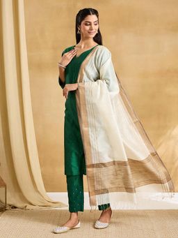 Fabindia - Natural Cotton Silk Blend Maheshwari Dupatta