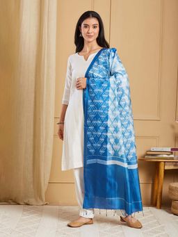 Fabindia - Indigo Silk Tie And Dye Dupatta
