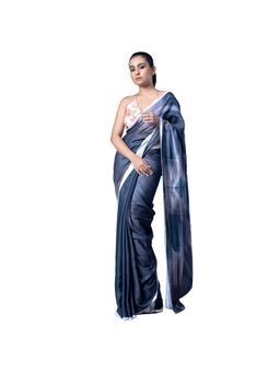 Boveee - Women Multi-Color Georgette Abstract Printed Saree Without Blouse
