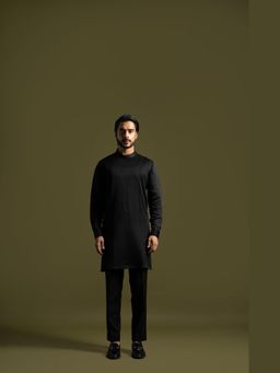 PAARSH - Men Black Kurta With Pant