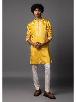 PAARSH - Men Yellow Sunlit Grace Kurta