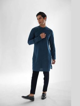 PAARSH - Men Douse Teal Kurta With Pant