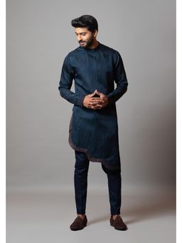PAARSH - Men Blue Rogue Wave Kurta