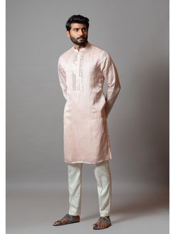 PAARSH - Men Pink Garland Kurta With Pant