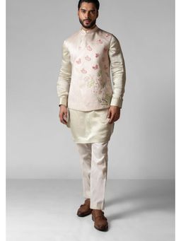 PAARSH - Men Ivory Butterfly Kurta With Nehru Jacket
