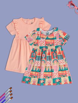 MINI KLUB - Girls Pink/Multi-Color Dress (Pack of 2)