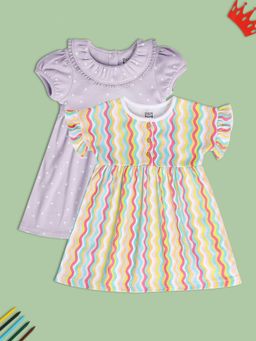 MINI KLUB - Girls Purple/Multi-Color Dress (Pack of 2)