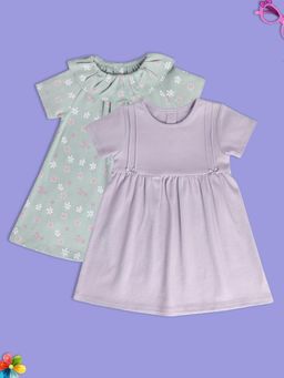 MINI KLUB - Girls Green/Purple Dress (Pack of 2)