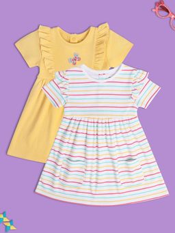 MINI KLUB - Girls White/Yellow Dress (Pack of 2)