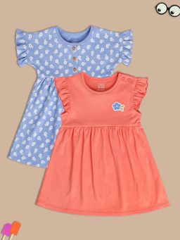 MINI KLUB - Girls Orange/Blue Dress (Pack of 2)