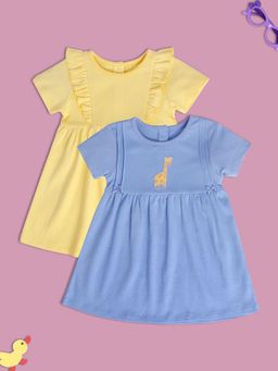 MINI KLUB - Girls Blue/Yellow Dress (Pack of 2)